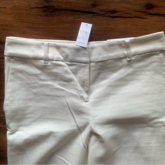 Ann Taylor Factory w’s 10 cream textured straight mid-rise full length pants - Picture 2 of 8